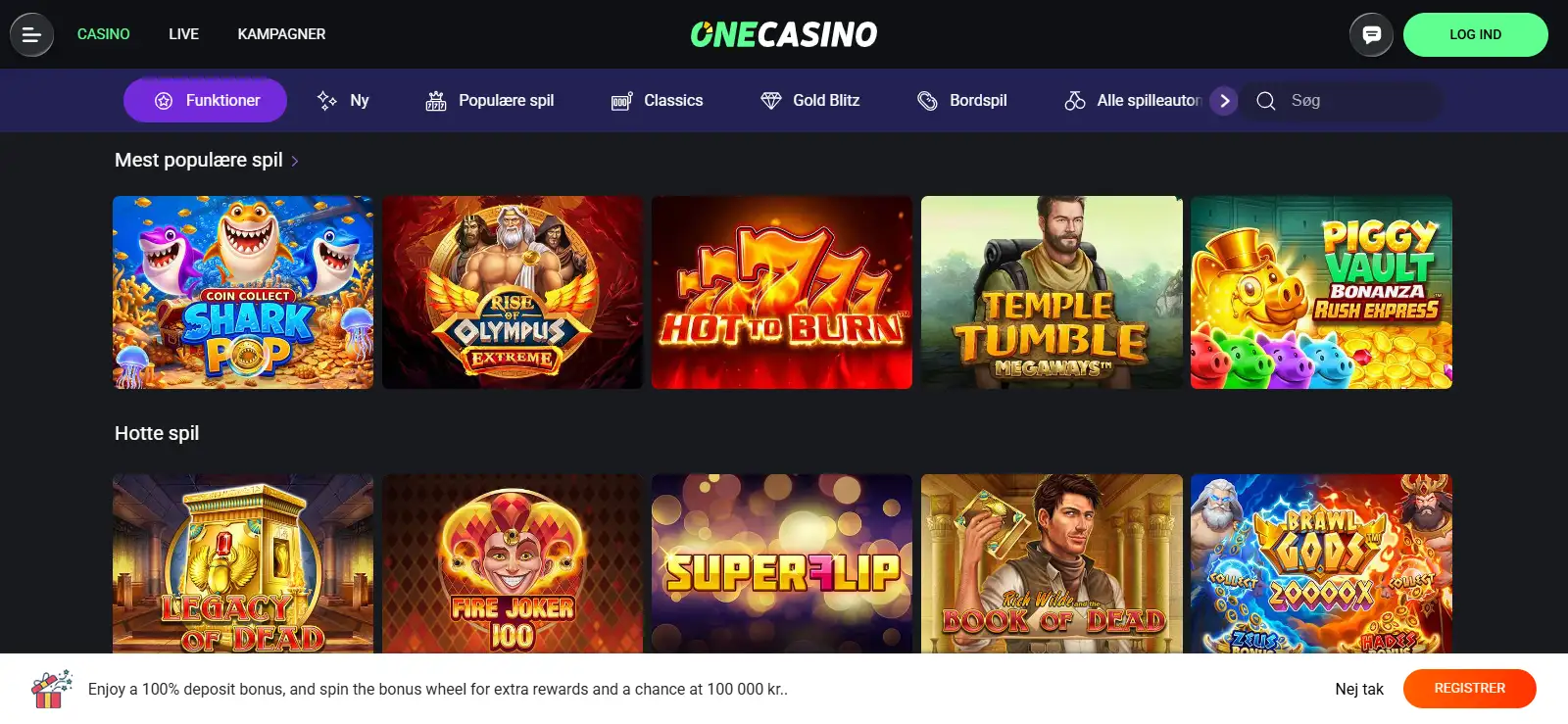 Laptop med farverige slotfelter ved siden af en mobil med et live casinobord